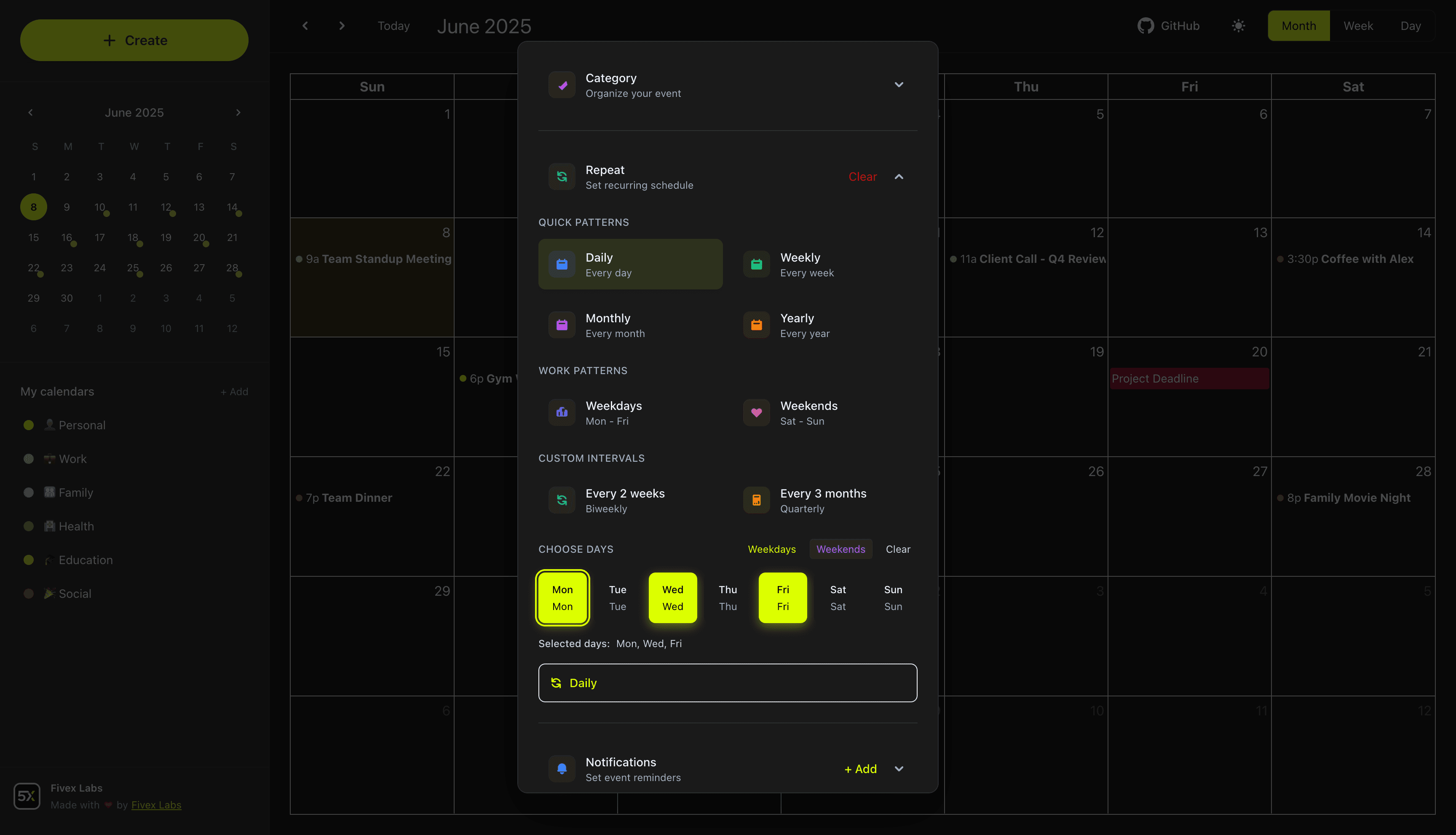Customizable Full-Stack Schedular