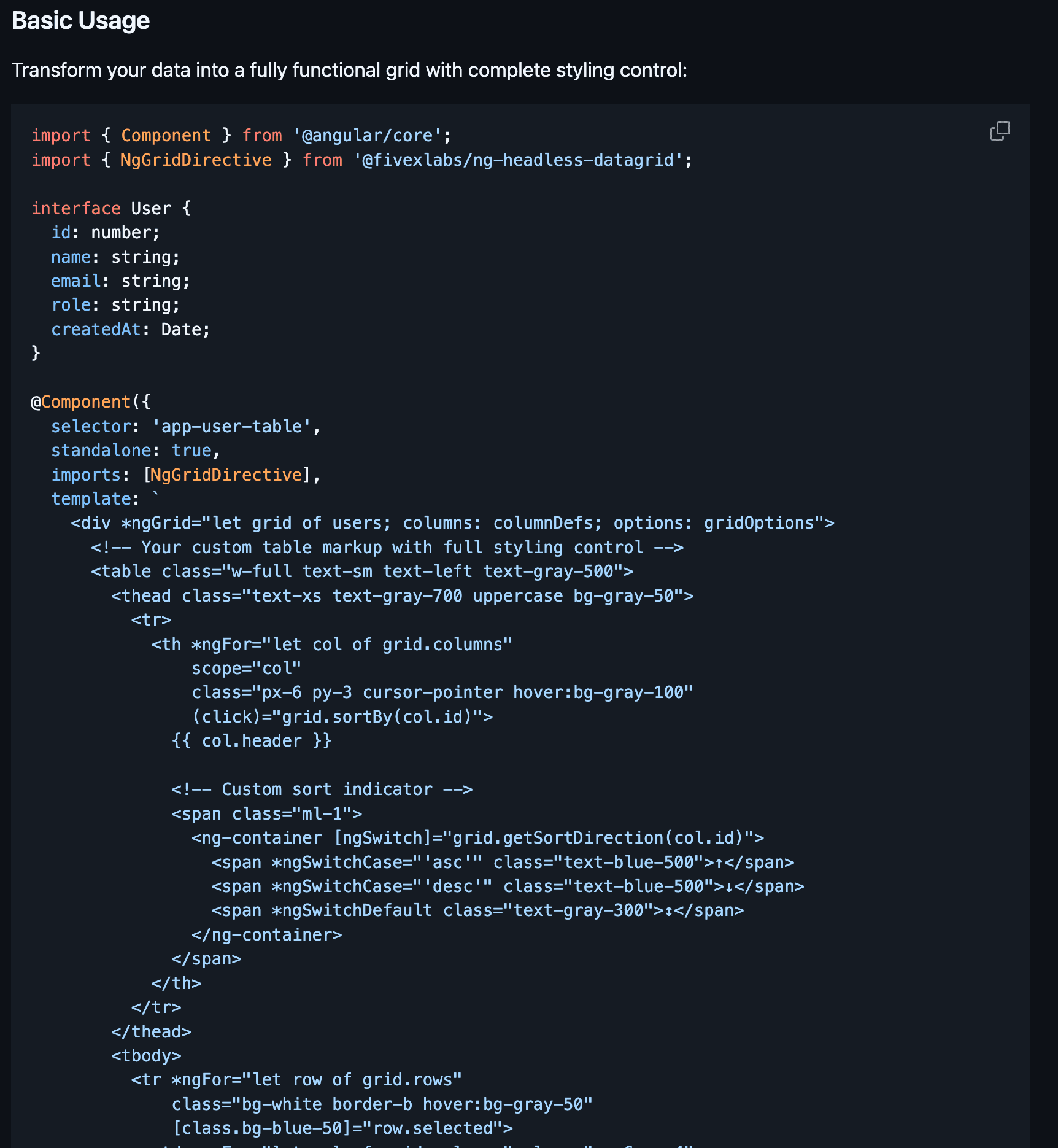 ng-headless-datagrid for Angular