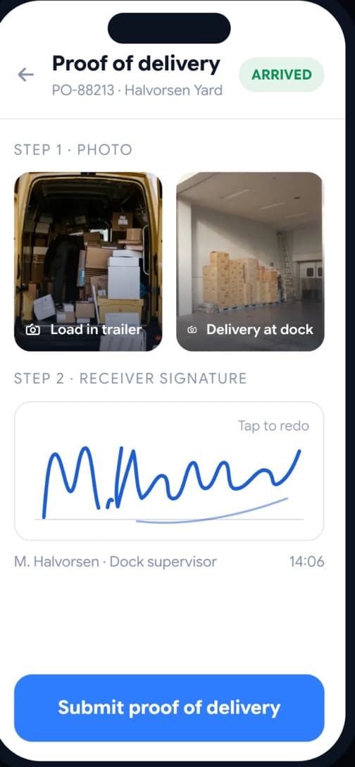 Proof of delivery capture