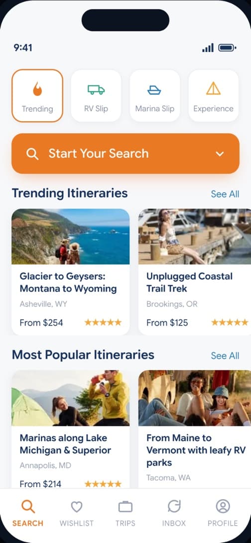 Slipstr trending itineraries feed